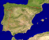 Spain Satellite + Borders 1600x1310